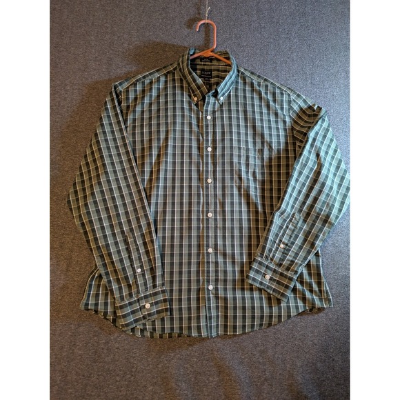 J.CREW Other - J. Crew Men's Shirt Green Plaid Performance Slim Untucked Button Down Size XXL